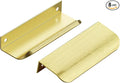Ravinte Hardware 8 Pack Gold Cabinet Handles, 4 Inch (102mm) Finger Edge Pulls, 3 Inch Hole Center, Finger Pulls for Cabinets