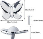 Silver Butterfly Cabinet Knobs Kitchen Hardware for Cabinets Cute Animal Dresser Knobs Furniture Cupboard Handles Single Hole Drawer Knobs and Pulls 6 Pcs (Silver,6Pcs)