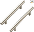 JOY DECOR 3 Pack Cabinet Handles, Brushed Nickel Cabinet Pulls, 4 in Hole Center Kitchen Cabinet Handles, Stainless Steel T Bar Handles for Dresser Drawers