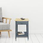 Casual Home Owl Night Stand with USB Port Charging Station and Drawer, 17.5" W x 14.25" D x 24.5" H, Natural Gray