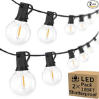 200ft(100*2) Outdoor G40 LED Globe String Lights Dimmable Waterproof Shatterproof Light Strings with 103 Bulbs Connectable Commercial Hanging Lights for Christmas Patio House Backyard Balcony Party