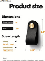 Black Leather Drawer Pulls 12 Pack New Leather Handles Cabinet knobs for Kitchen Cabinet Drawers Bathroom Dressers Furniture Handles