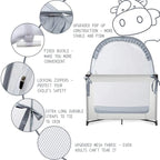 Pack N Play Tent, Baby Pop Up Crib Tent to Keep Baby in, Crib Net for Pack and Plays, Mini Cribs & Play Yards (39.6" L x 27.6" W x 49.2" H)