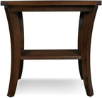 Leick Home Boa End Table, Solid Wood, Narrow, Bottom Display Shelf, Easy-Assembly, For Living Room/Bedroom, Chocolate Oak, 24.0 in. L x 14.0 in W x 24.0 in. H, 10305