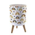 Small Trash Can with Lid Scandinavian Boho Nursery Rainbow Neutral Gender Colors Watercolor Garbage Bin Pet Proof Waste Basket for Kitchen Bathroom Office Bedroom Decorative 1.8 Gallon