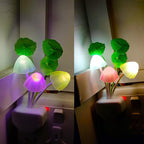 AUSAYE Sensor Night Light Plug Into Wall,Auto Night Lights Led 7 Colors Cute LED Lamp Mushroom Light for Kids,Mom,Bedroom,BathroomToilet,Hallway,Stairs,Kitchen Pack of 4