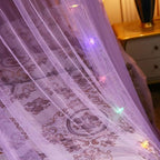 Jolitac Bed Canopy Lace Mosquito Net for Girls Beds, Unique Princess Play Tent Mesh Canopies Large Lace Dome Curtain Drapes Home & Travel (Purple)