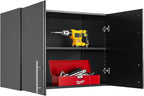 Prepac Elite 32 in. 2-Door Engineered Wood Stackable Wall Cabinet in Black
