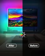 Daymeet TV Led Backlight,13.1ft ICRGB LED Lights for TV USB Light Strip for 40-65 inch Monitor Behind Lighting, Rainbow Color TV Lights Music Sync Bluetooth APP Control with Remote