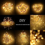 Sanniu Fairy Lights Battery Operated, 8 Packs Mini Battery Powered Copper Wire Starry String Lights for Christmas,Bedroom, Parties,Wedding,Indoor,Home Decoration (5m/16ft Warm White)