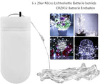 Fairy Lights CR2032 Battery Operated,6.6Ft/2Meter 20 LEDs Micro Silver Wire String Lights for Bedroom Christmas Party Wedding Decoration(Cool White, 12 Pack)