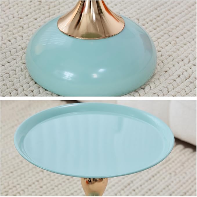 Sleek Hourglass Side Table - Stylish Modern Design Perfect for Living Rooms, Cafes, Dining Areas, Bedrooms, and Outdoors - Chic Decorative Accent (2, Light Green)