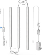 ASOKO Motion Sensor Dimmable Led Under Cabinet Lighting Plug in - 3 Pcs 12 inches Linkable Led Counter Light Bars, Led Closet Light Daylight White 4500K