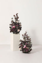 Ling's moment 41" Tall Fall Free Standing Artificial Flowers Arrangements 2pcs Wedding Aisle Runner Chair Decoration Fake deep Plum for Arch Entryway Ceremony Reception Church Rose Floral Party