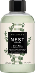 NEST New York Reed Diffuser Liquid Refill, Wild Mint & Eucalyptus - 5.9 fl oz - Fragrance for Up to 90 Days - Flame Free