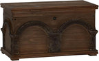 Household Essentials Wooden Arch Trunk Storage Chest, Small, Brown