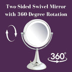 JERDON Magnifying Mirror with LED Lights - Plug-in Makeup Mirror with 1X and 8X Magnification in Chrome Finish - Model HL8510CL