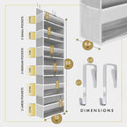HOMELUX THEORY 1 PC Heavy Duty Over the Door Organizer 55x14x6.7, 6 Large Front & 12 Side Pockets, Hanging Storage Closet Door Organizer for Bedroom, Bathroom and Baby Nursery Storage (Light Gray)