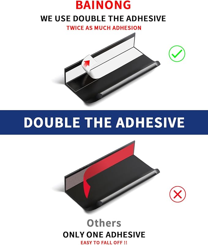 5 Pack 3 inch self Adhesive Cabinet pulls Adhesive Cabinet Handles Drawer pulls Black Finger pulls Stick on Handles Concealed Finger pulls for cabinets Edge Pull Seam Flat Pull