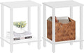 TUTOTAK End Table, Set of 2, Side Table, Nightstand, 2-Tier Storage Shelf, Sofa Table for Small Space, Living Room, Bed Room TB01BW035