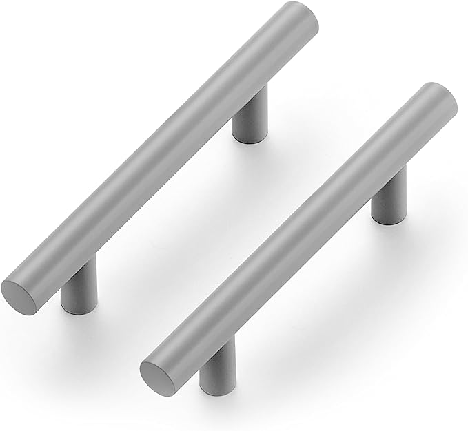 Ravinte 55 Pack | 5 Inch Cabinet Pulls Grey Stainless Steel Kitchen Drawer Pulls Cabinet Handles 5 InchLength, 3 Inch Hole Center