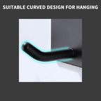 DELITON 6 Pack Towel Hooks for Hanging, Adhesive Hooks Stick on Wall for Bathroom Kitchen Heavy Duty Stainless Steel, Black