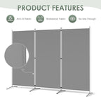 RANTILA 3 Panel Room Divider, 6 Ft Tall Folding Privacy Screen Freestanding Room Partition Wall Dividers, 102''W x 20''D x 71''H, Grey