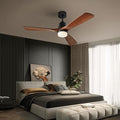 Ceiling Fans with Lights, 60" Wood Ceiling Fan with Remote Control, 3 Walnut Fan Blades Reversible Quiet DC Motor 6 Speeds Timing Farmhouse Ceiling Fan for Bedroom/Living Room/Study/Porch