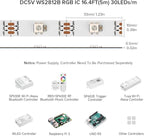 BTF-LIGHTING WS2812B IC RGB 5050SMD Pure Gold Individual Addressable LED Strip 16.4FT 150LED 30LED/m Flexible Full Color IP30 DC5V for DIY Chasing Color Project(No Adapter or Controller)