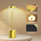 Cordless Table Lamp – 2 Pack Rechargeable Table Lamps, 5000mAh Battery Operated Lamp with 3-Color Dimmable Light, Outdoor Table Lamp for Bedroom, Restaurant, Patio, Home Décor (Gold)