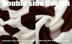 Richave Fleece Cow Print Blanket for All Season - Premium Lightweight Anti-Static Brown and Ivory Throws Travel Blankets Plush Gift for Daughter Mom, Bedroom Decor 51" x 60"(Brown Cow)
