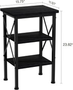 VECELO Modern Nightstands X-Design Side End Table Night Stand with Storage Shelf for Bedroom,Living Room