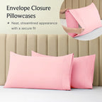 LuxClub 4 PC Sheet Set Bed Sheets Deep Pockets 16" Eco Friendly Wrinkle Free Cooling Machine Washable Hotel Bedding Silky Soft - Baby Pink King