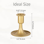 Gold Taper Candle Holder Vintage: Small Candle Sticks Holder Decor Brass Candlestick Holders for Home Dinning Table Wedding Centerpiece Holiday Party Chrismas Mantel Set of 6