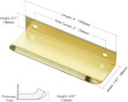 Ravinte Hardware 10 Pack Gold Cabinet Handles, 4 Inch (102mm) Finger Edge Pulls, 3 Inch Hole Center, Finger Pulls for Cabinets