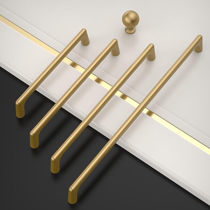 Amerdeco 30 Pack Champagne Bronze Cabinet Pulls 5 Inch(128MM) Hole Centers Kitchen Cabinet Handles Hardware Kitchen Handles for Cabinets Cupboard Handles Drawer Pulls ZH0041