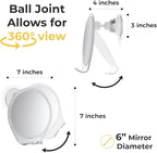 HONEYBULL Fogless Shower Mirror with Suction Mount & Swivel – Anti-Fog Acrylic Bathroom Mirror for Shaving – Built-in Razor Holder, Easy Install, Home Shower Accessory (White)
