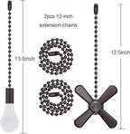 SmoTecQ Lengthened 24 Inch Ceiling Fan Pull Chain Extender with Decorative Frosted Glass Bulb and Fan Cord (ORB)