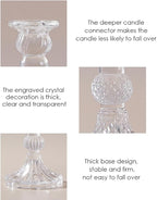 Glass Candlestick Holders Set of 6, Taper Candle Holder for Wedding Festival Christmas Party Valentine's Decor, Table Centerpieces