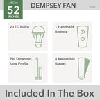 Hunter 51736 Dempsey Ceiling Fan 52 inches Matte Silver