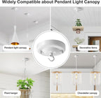 Light Canopy Kit White, 4.1IN Chandelier Canopy with All Mounting Hardware, Celing Hook for Pendant Light, Max Load 22LBS