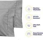 Twin Size Bed Sheets - 4 Piece 1500 Supreme Collection Fine Brushed Microfiber Deep Pocket Twin Sheet Set Bedding - 1 EXTRA PILLOW CASES, GREAT VALUE, Twin, Dobby Silver