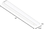 GETINLIGHT 24-inch Hardwired Only LED Under Cabinet Lighting, Soft White(3000K), Dimmable, Matte White Finished, ETL Listed, IN-0201-13-WH