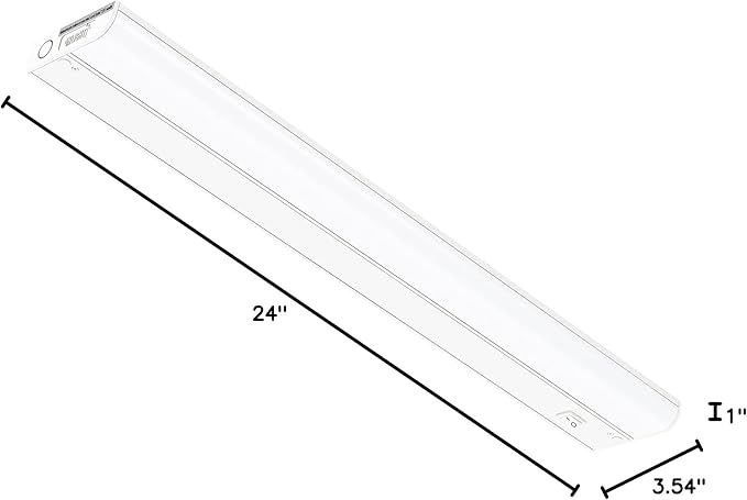GETINLIGHT 24-inch Hardwired Only LED Under Cabinet Lighting, Soft White(3000K), Dimmable, Matte White Finished, ETL Listed, IN-0201-13-WH