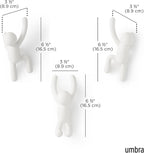 Umbra Buddy Wall Hooks, White, Set of 3