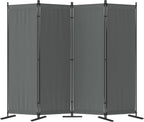 Morngardo Room Divider, Folding Privacy Screens, 4 Panel Room Partitions, 88" Foldable Wall Dividers, Portable Separating for Home Office Bedroom Dorm Decor (Grey)