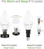 Lepro E12 LED Candelabra Light Bulbs, 5000 Kelvin Daylight White 5.5 watt, 40 watt Equivalent B11 C37 Ceiling Fan Bulb Chandelier Bulbs, Type B Small Base Candle Lights, Plastic, Not-dimmable, 3-Pack