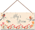 Personalized Name Sign Birds and Tree Decor For Girls Bedroom Baby Nursery Room Door Wood Plaque Hanging Wall Art Decor For Boys Room