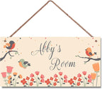 Personalized Name Sign Birds and Tree Decor For Girls Bedroom Baby Nursery Room Door Wood Plaque Hanging Wall Art Decor For Boys Room