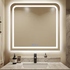 LED Bathroom Mirror, 36"x 36" LED Mirror with Lights for Bathroom, Lighted Vanity Mirrors for Wall, Anti-Fog, Dimmable, Tempered Glass, Memory Function, 3 Colors, Safe Use (White)